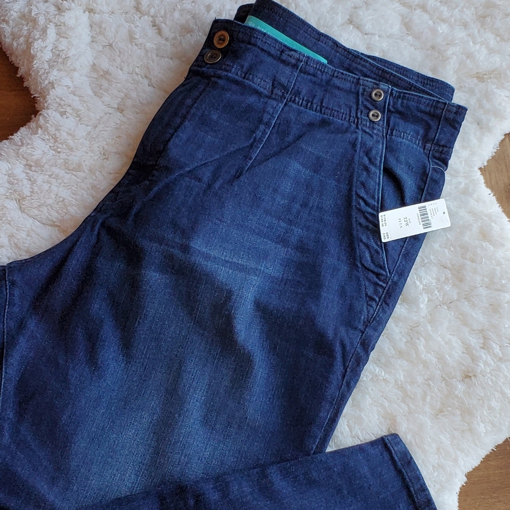 Anthropologie High-Rise Women's Jeans in Dark Indigo Blue